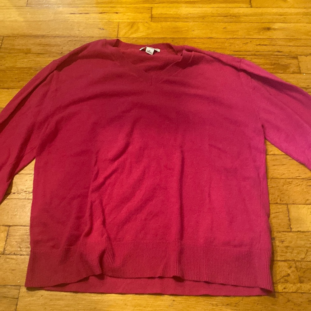 Pink v-neck sweater